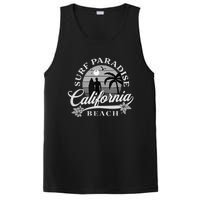 Grey Scale Surfing Design Surf Paradise At California Beach PosiCharge Competitor Tank