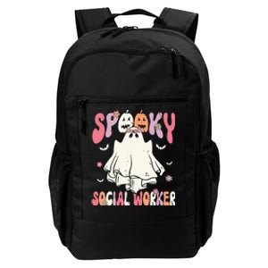 Groovy Spooky Social Worker Women Halloween Cute Ghost Daily Commute Backpack