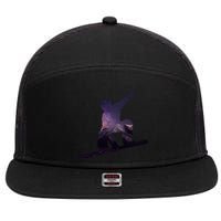 Galaxy Space Ski Boarding 7 Panel Mesh Trucker Snapback Hat