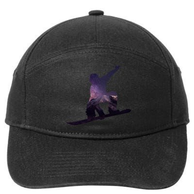 Galaxy Space Ski Boarding 7-Panel Snapback Hat