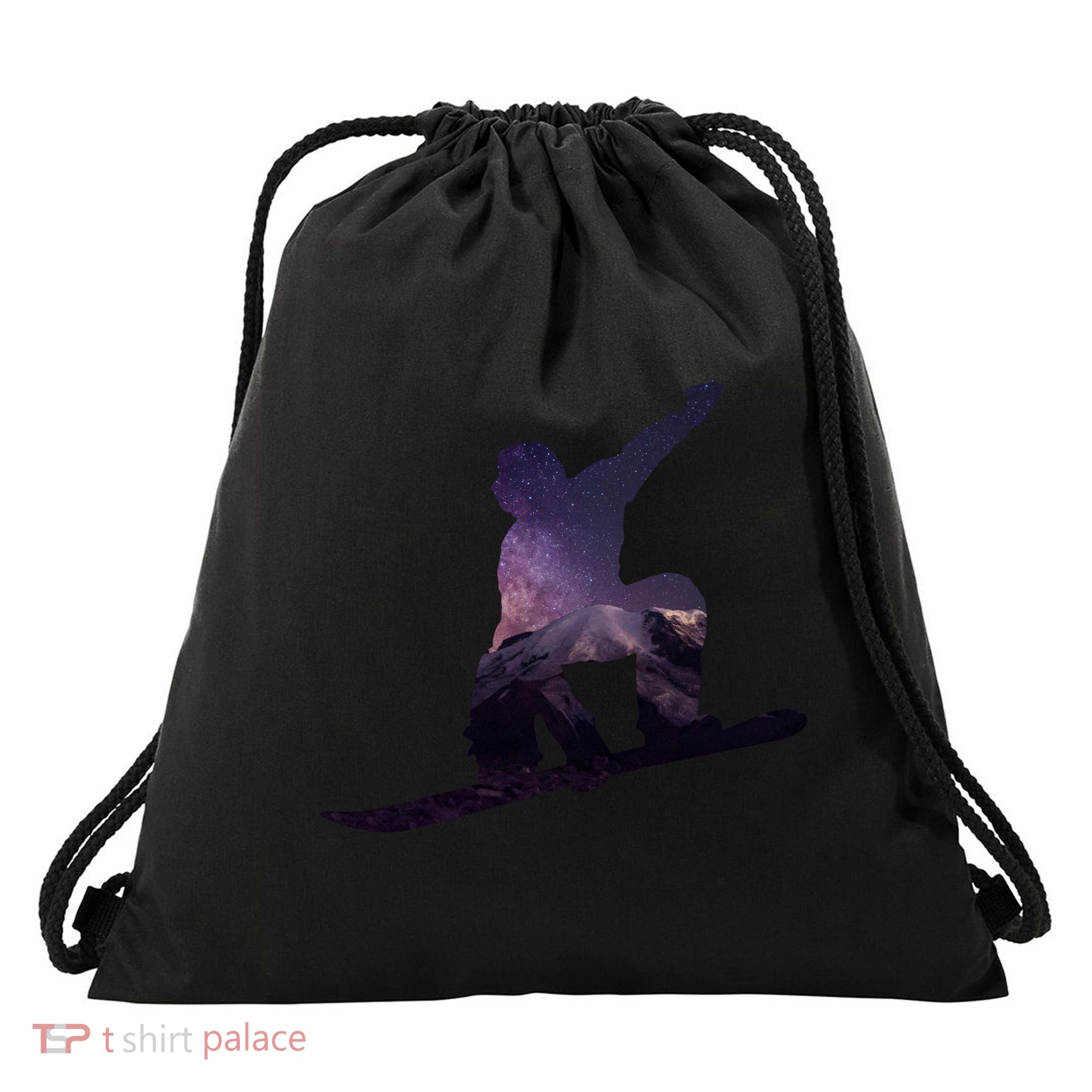 Galaxy Space Ski Boarding Drawstring Bag