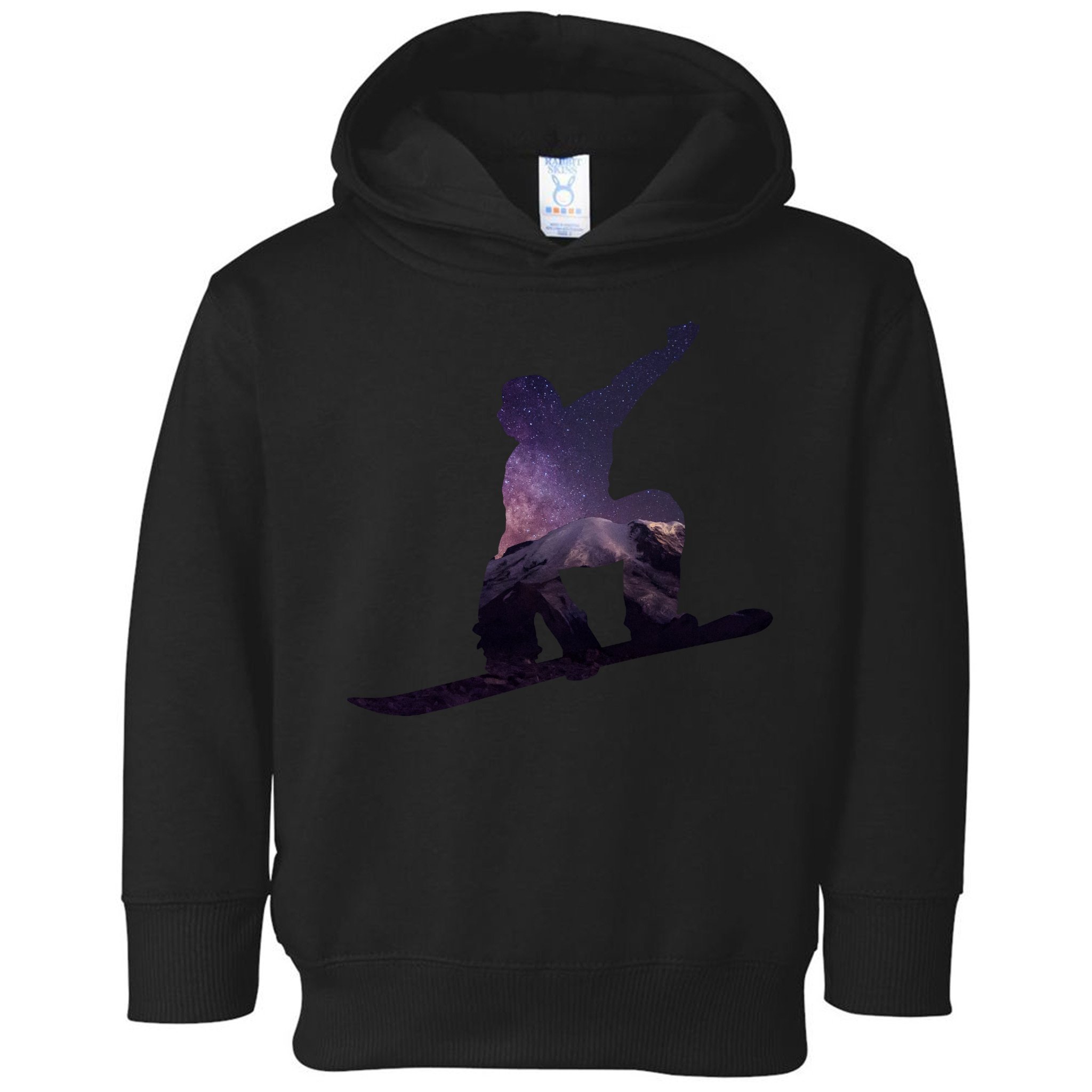 Galaxy Space Ski Boarding Toddler Hoodie