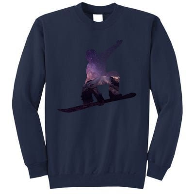 Galaxy Space Ski Boarding Tall Sweatshirt