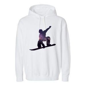 Galaxy Space Ski Boarding Garment-Dyed Fleece Hoodie