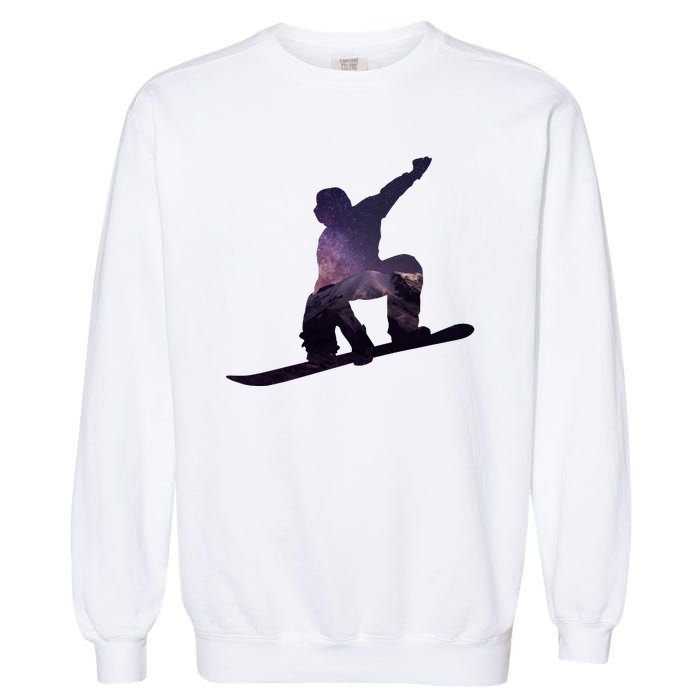 Galaxy Space Ski Boarding Garment-Dyed Sweatshirt