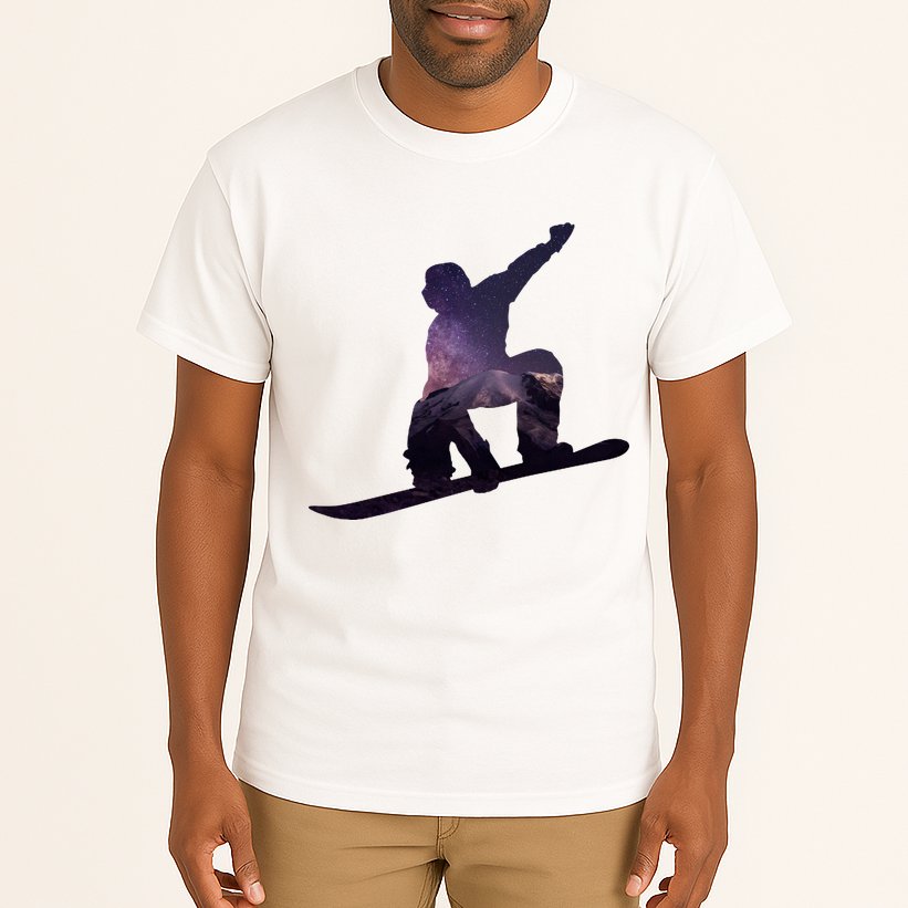 Galaxy Space Ski Boarding Tall T-Shirt