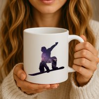 Galaxy Space Ski Boarding Mug
