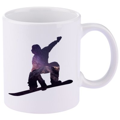 Galaxy Space Ski Boarding 11oz C Handle Ceramic Mug