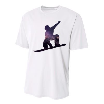 Galaxy Space Ski Boarding Performance Sprint T-Shirt