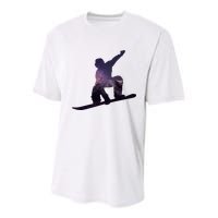 Galaxy Space Ski Boarding Youth Performance Sprint T-Shirt