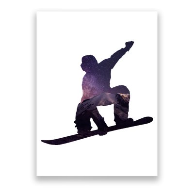 Galaxy Space Ski Boarding Poster