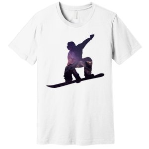 Galaxy Space Ski Boarding Premium T-Shirt