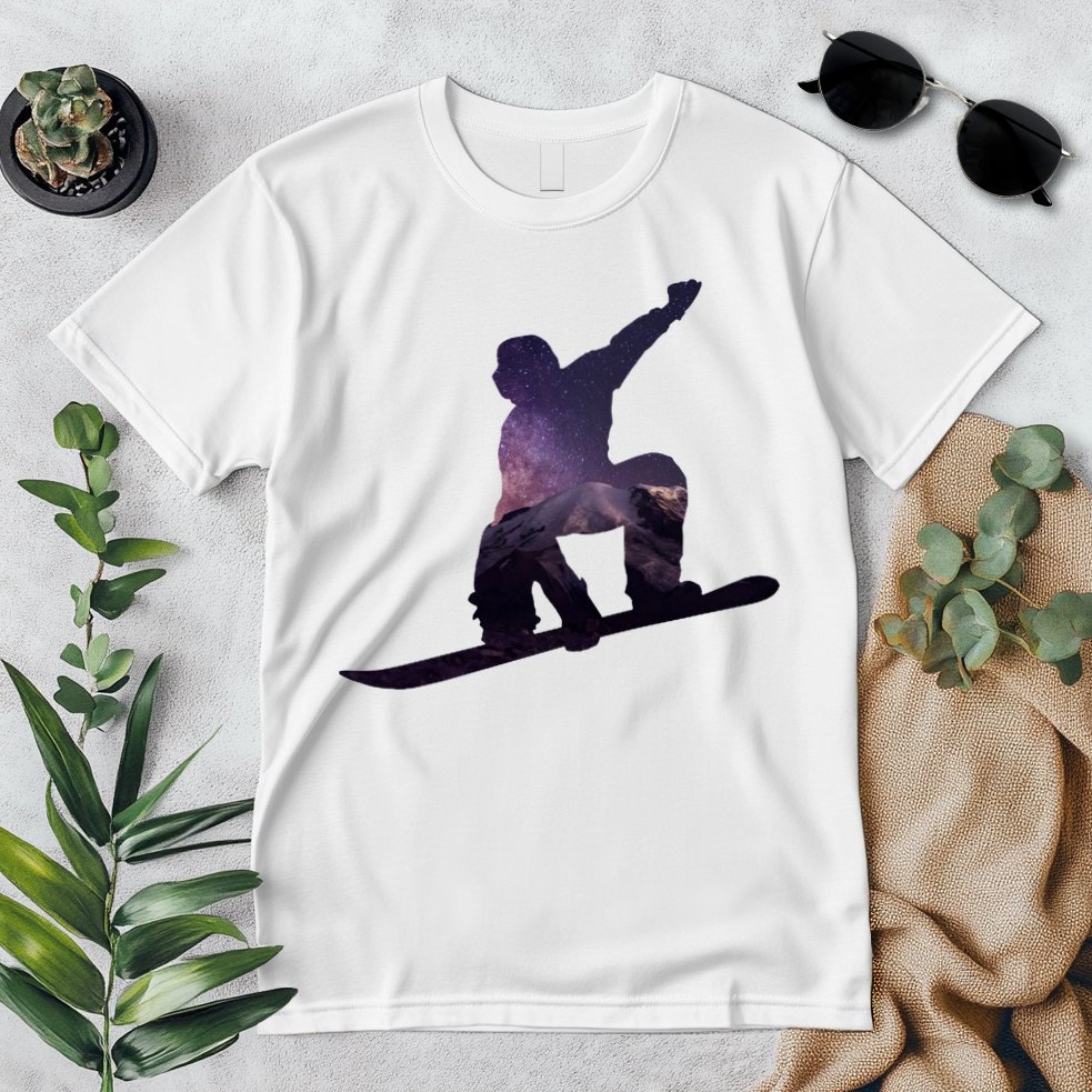 Galaxy Space Ski Boarding Premium T-Shirt