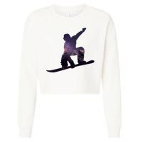Galaxy Space Ski Boarding Cropped Pullover Crew