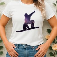 Galaxy Space Ski Boarding Womens T-Shirt