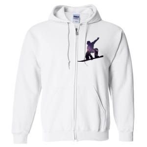 Galaxy Space Ski Boarding Full Zip Hoodie