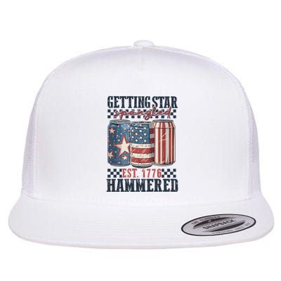 Getting Star Spangled Hammered Independence Day Flat Bill Trucker Hat