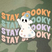Groovy Stay Spooky Vibes Retro Floral Ghost Hippie Halloween Legacy Tie Dye Trucker Hat