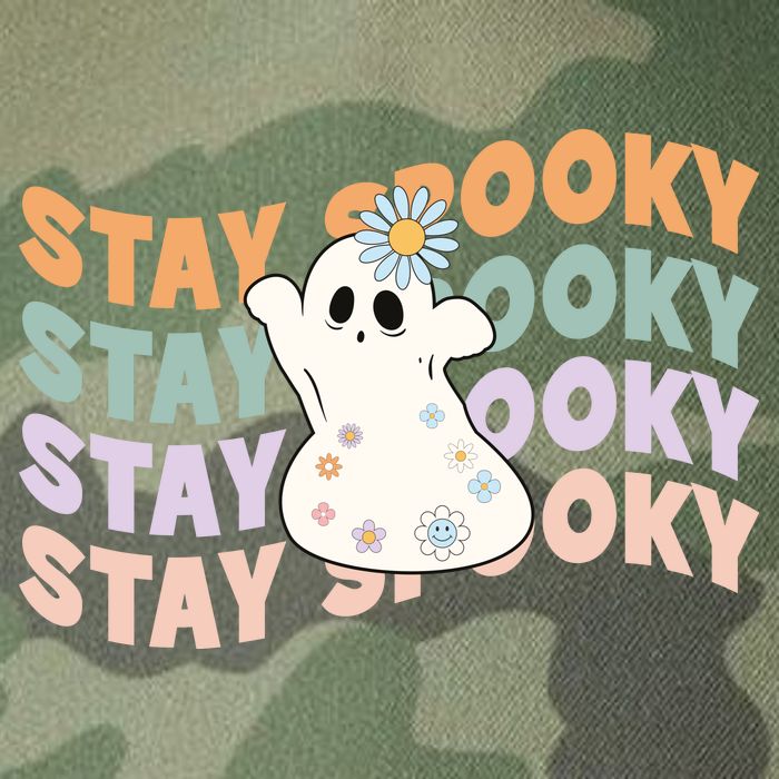 Groovy Stay Spooky Vibes Retro Floral Ghost Hippie Halloween Legacy Tie Dye Trucker Hat