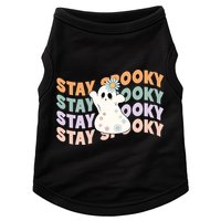 Groovy Stay Spooky Vibes Retro Floral Ghost Hippie Halloween Doggie Tank