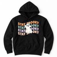 Groovy Stay Spooky Vibes Retro Floral Ghost Hippie Halloween Hoodie