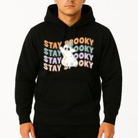 Groovy Stay Spooky Vibes Retro Floral Ghost Hippie Halloween Hoodie