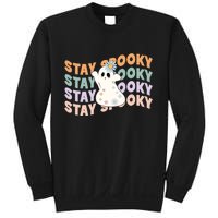 Groovy Stay Spooky Vibes Retro Floral Ghost Hippie Halloween Sweatshirt