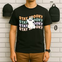 Groovy Stay Spooky Vibes Retro Floral Ghost Hippie Halloween T-Shirt