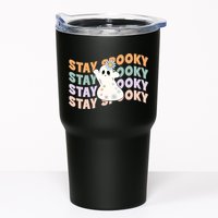 Groovy Stay Spooky Vibes Retro Floral Ghost Hippie Halloween Tumbler