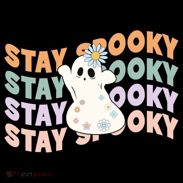 Groovy Stay Spooky Vibes Retro Floral Ghost Hippie Halloween Poster