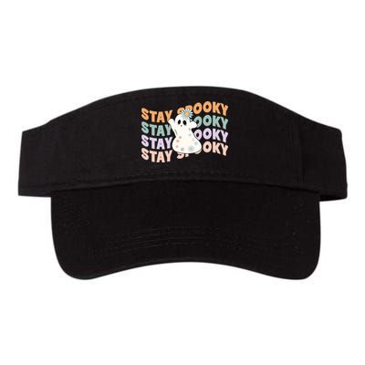Groovy Stay Spooky Vibes Retro Floral Ghost Hippie Halloween Visor