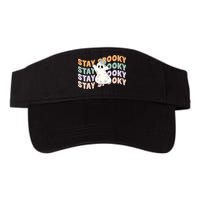 Groovy Stay Spooky Vibes Retro Floral Ghost Hippie Halloween Visor
