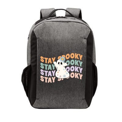 Groovy Stay Spooky Vibes Retro Floral Ghost Hippie Halloween Vector Backpack