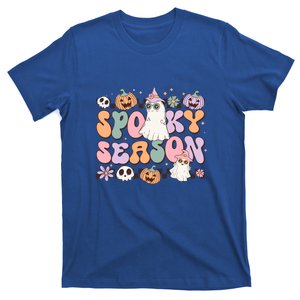 Groovy Spooky Season Cute Ghost Pumpkin Funny Halloween Costume Gift T-Shirt