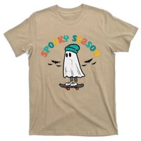 Ghost Skateboard Spooky Season Retro Halloween Costume T-Shirt