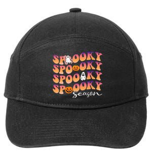 Groovy Spooky Season Cute Pumpkin Halloween 7-Panel Snapback Hat