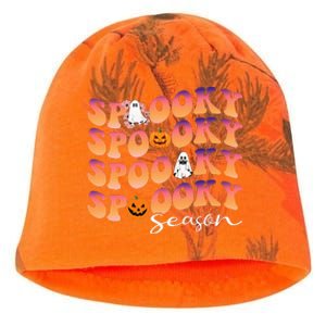 Groovy Spooky Season Cute Pumpkin Halloween Kati - Camo Knit Beanie