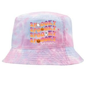 Groovy Spooky Season Cute Pumpkin Halloween Tie-Dyed Bucket Hat