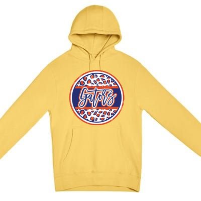 Gators School Sports Fan Team Spirit Mascot Heart Premium Pullover Hoodie