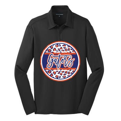 Gators School Sports Fan Team Spirit Mascot Heart Silk Touch Performance Long Sleeve Polo