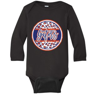 Gators School Sports Fan Team Spirit Mascot Heart Baby Long Sleeve Bodysuit