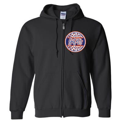 Gators School Sports Fan Team Spirit Mascot Heart Full Zip Hoodie