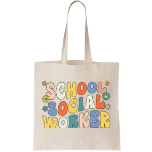 Groovy School Social Worker Coping Skills Back To School Tote Bag