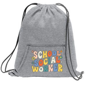 Groovy School Social Worker Coping Skills Back To School Sweatshirt Cinch Pack Bag