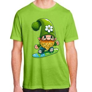 Gnome Surfing Skating St Patricks Day Funny Gift Adult ChromaSoft Performance T-Shirt