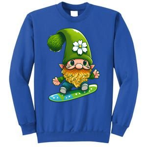 Gnome Surfing Skating St Patricks Day Funny Gift Sweatshirt