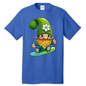 Gnome Surfing Skating St Patricks Day Funny Gift Tall T-Shirt