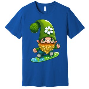 Gnome Surfing Skating St Patricks Day Funny Gift Premium T-Shirt