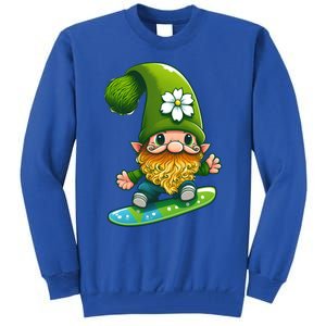 Gnome Surfing Skating St Patricks Day Funny Gift Tall Sweatshirt