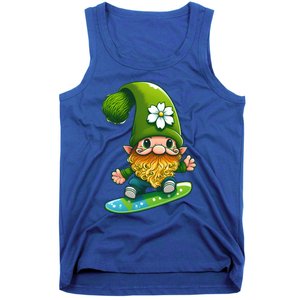 Gnome Surfing Skating St Patricks Day Funny Gift Tank Top